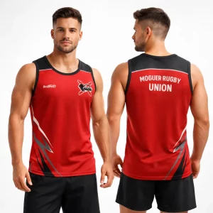 camiseta rugby Moguer sin mangas roja Rugby Union Moguer