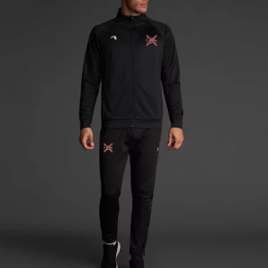 Chándal moguer rugby union negro con escudo del club