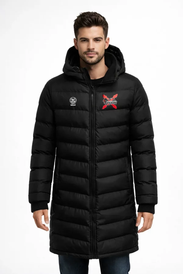 parka rugby union moguer adulto negra con capucha