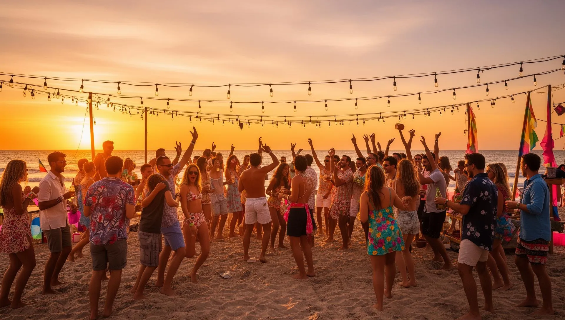 Fiesta de bienvenida del torneo de rugby playa en Mazagón